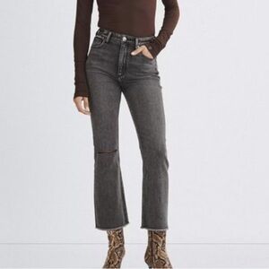 Rag & Bone Casey High Rise Ankle Flare in Serephina w/Holes Size 30
